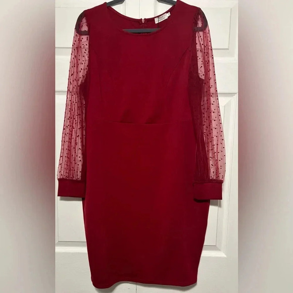 SHEIN Plus Mesh Bishop Sleeve Dress Size 14W. NWT excellent condition. - Picture 8 of 10